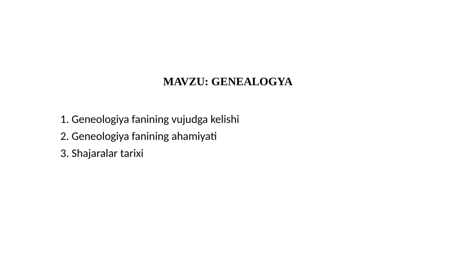 GENEALOGYA