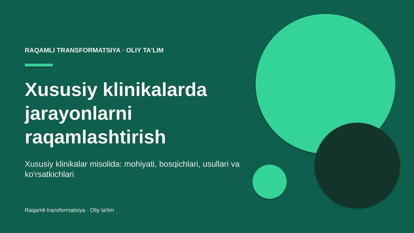 Xususiy klinikalarda jarayonlarni raqamlashtirish