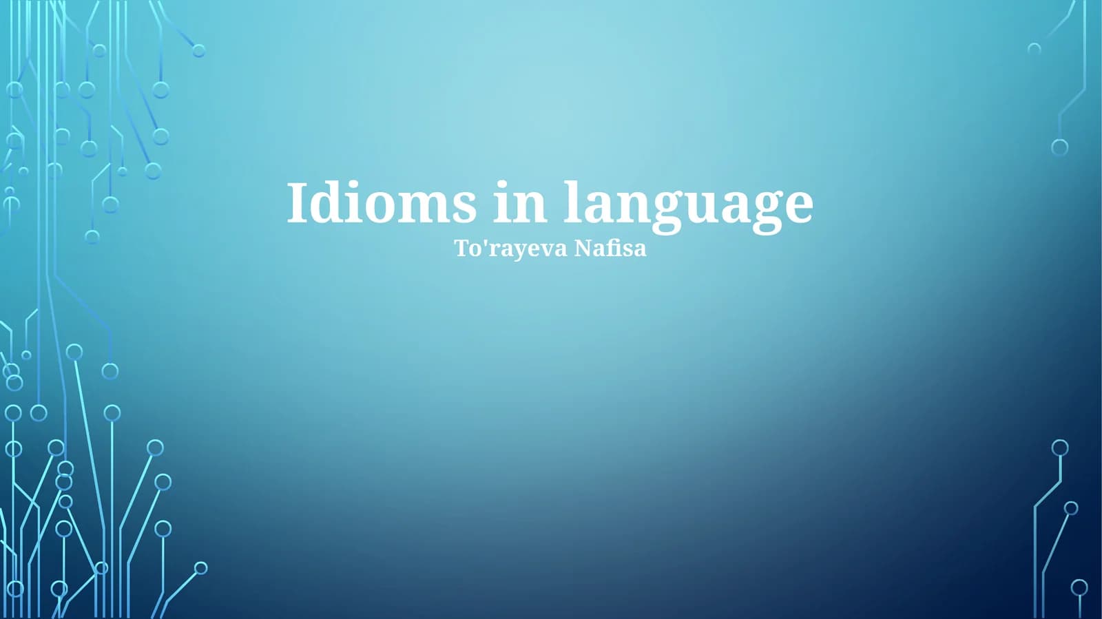 Idioms in language