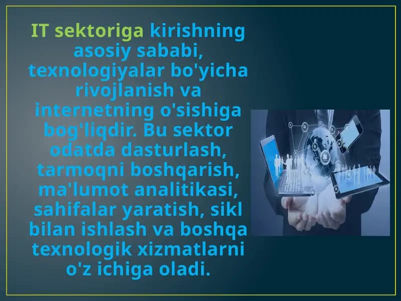 IT sohasining o'zgarishi