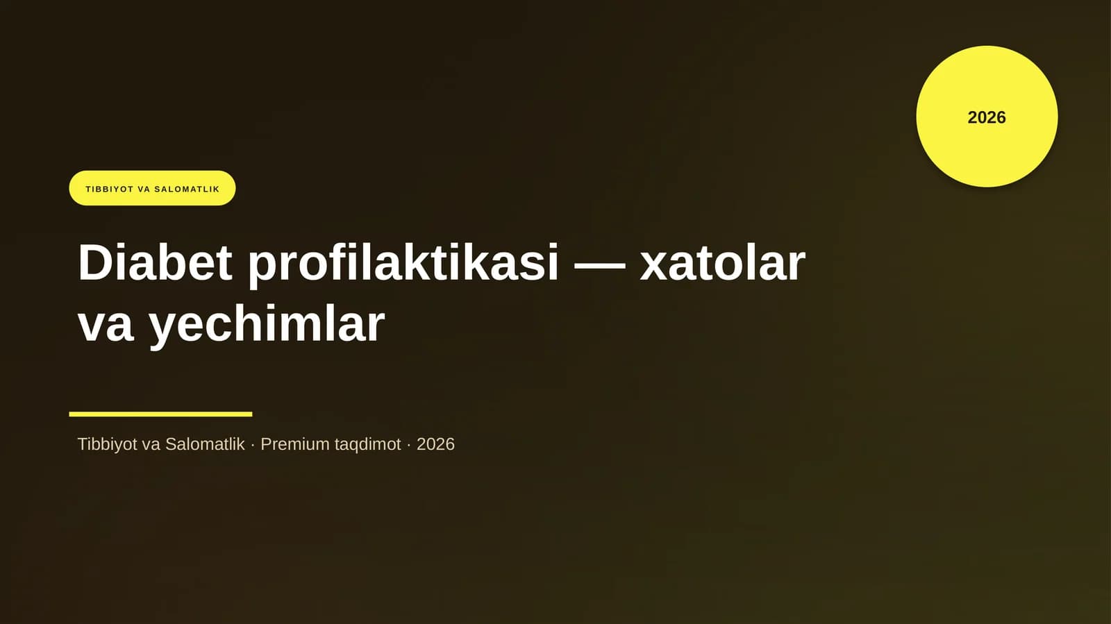 Diabet profilaktikasi — xatolar va yechimlar