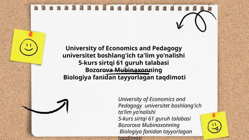 Biologiya fanidan tayyorlagan taqdimoti