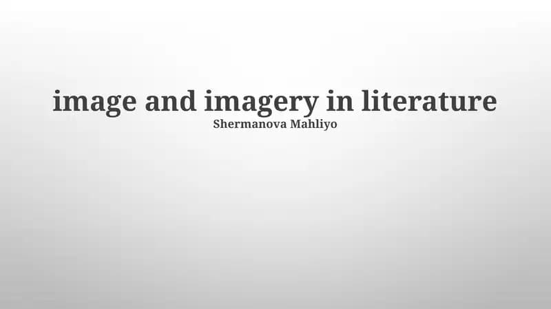 Figurative Language and Imagery