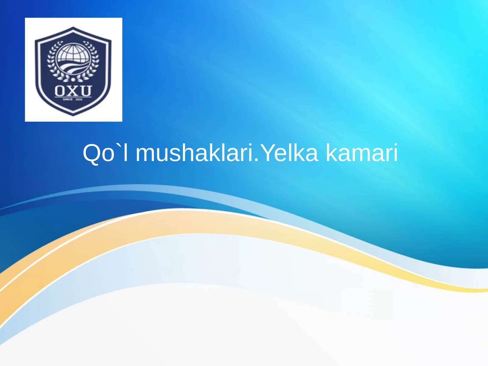 Qo`l mushaklari.Yelka kamari
