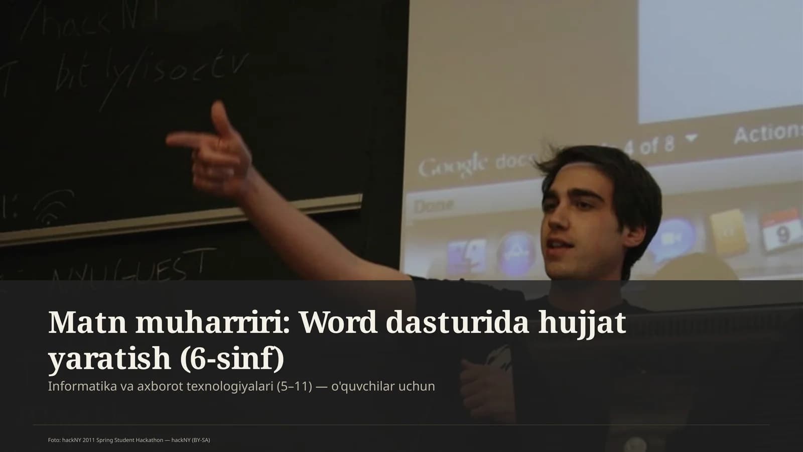Word dasturida hujjat yaratish (6-sinf)