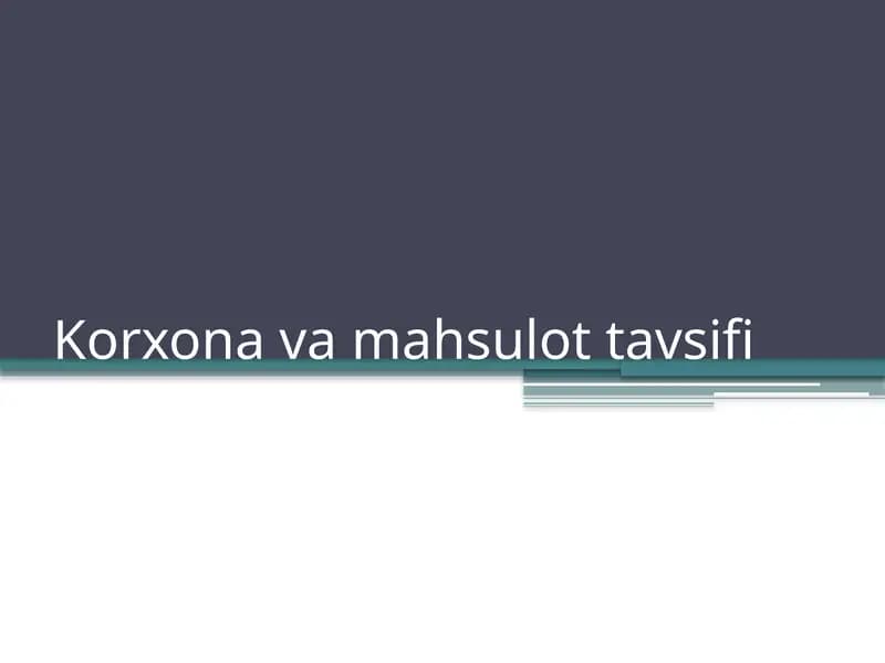 Korxonavamahsulottavsifi