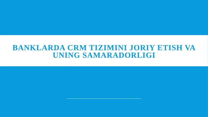 CRM tizimi
