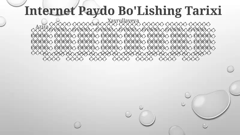 Internet Paydo Bo'Lishing Tarixi