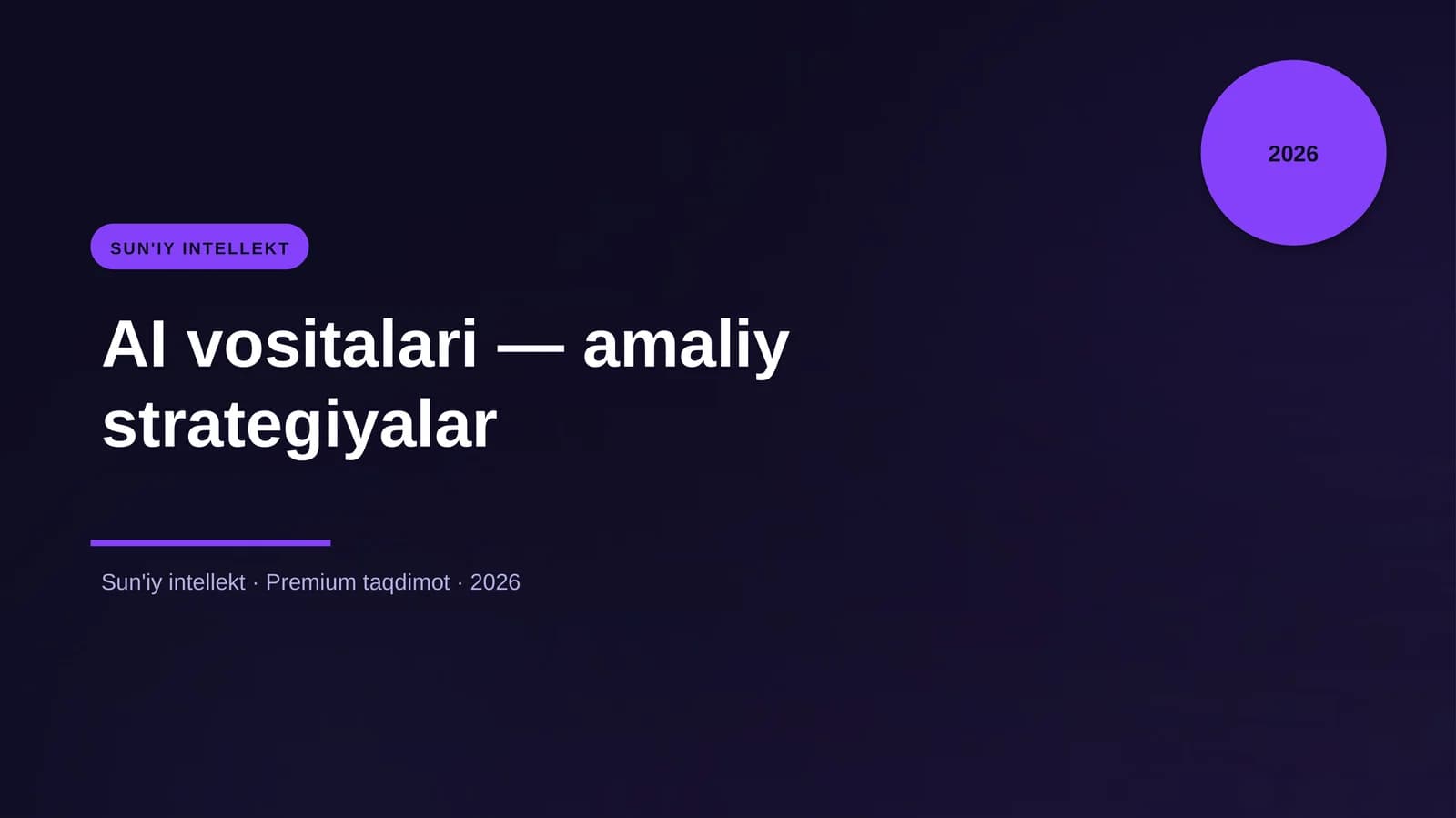 AI vositalari — amaliy strategiyalar