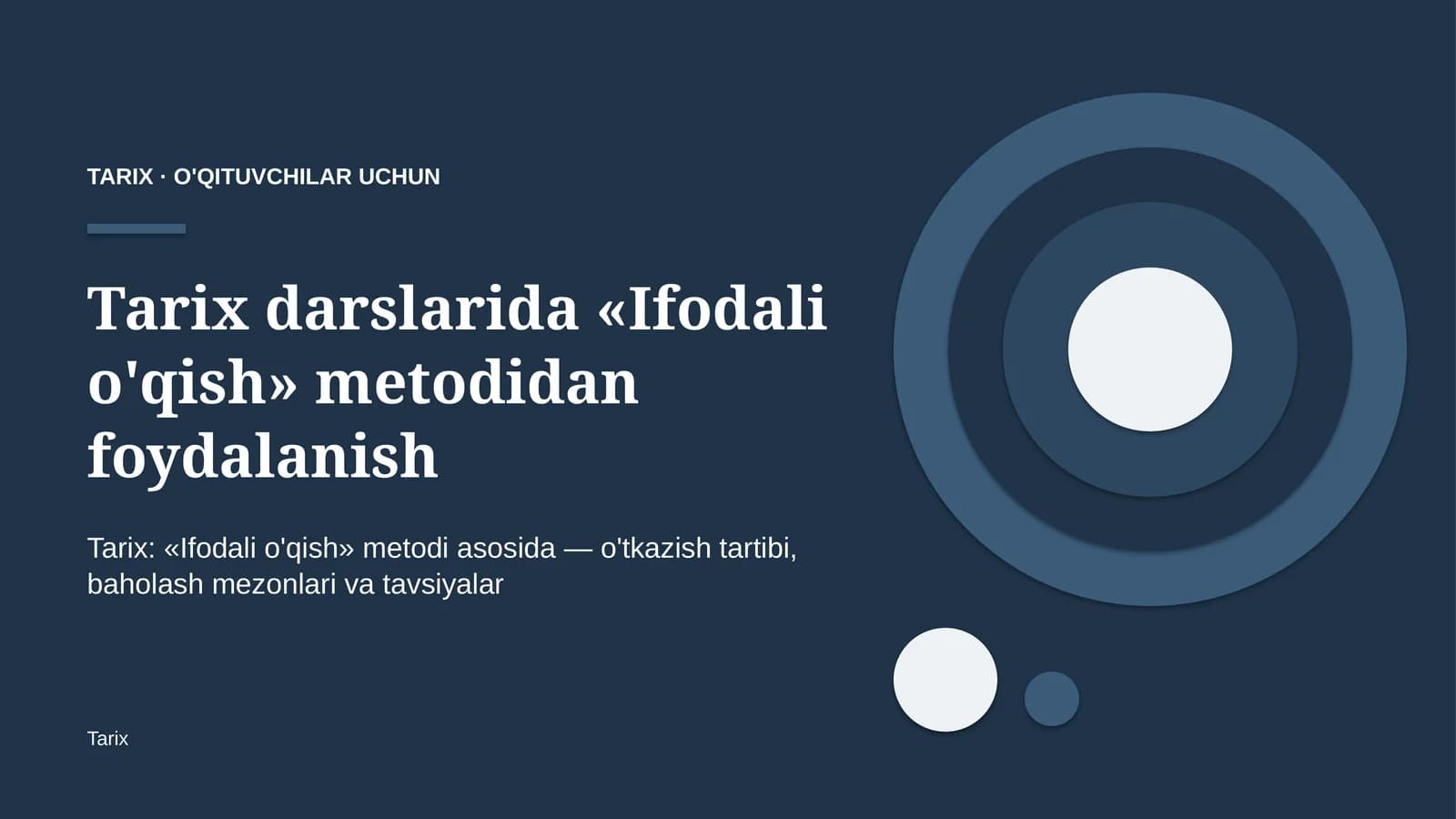 tarix darslarida ifodali o'qish metodidan foydalanish 7068
