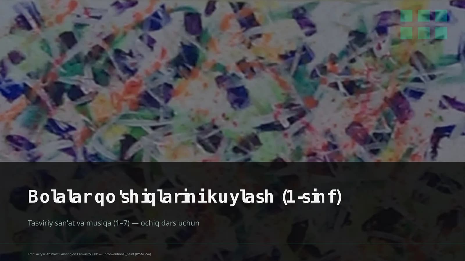 Tasviriy san'at va musiqa (1–7) — ochiq dars uchun