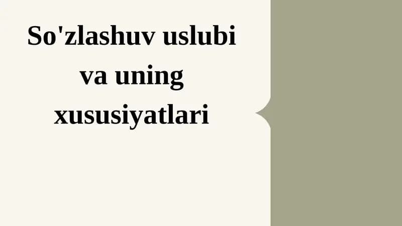 So'zlashuvuslubivauningxususiyatlari