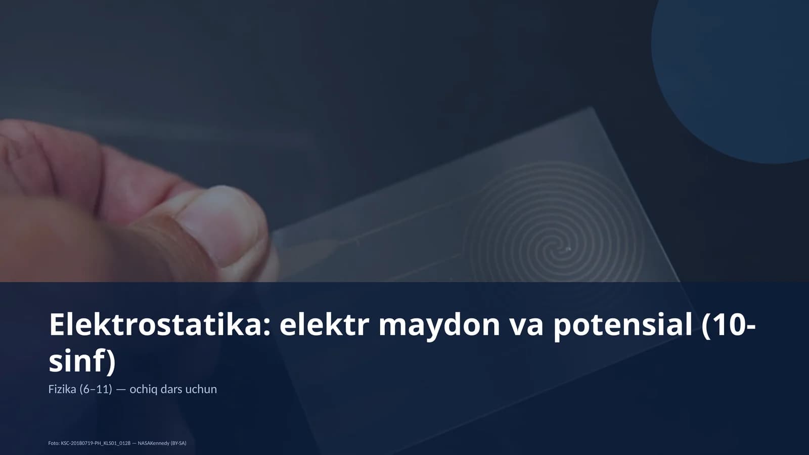 Elektrostatika: elektr maydon va potensial (10-sinf)