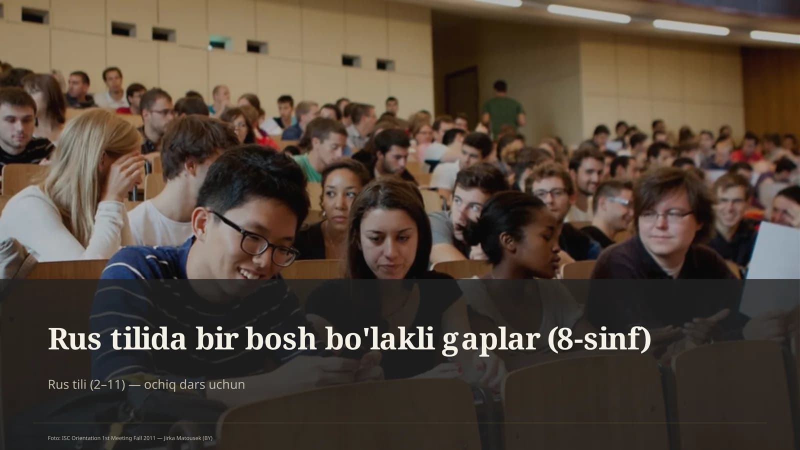 Rus tilida bir bosh bo'lakli gaplar (8-sinf)