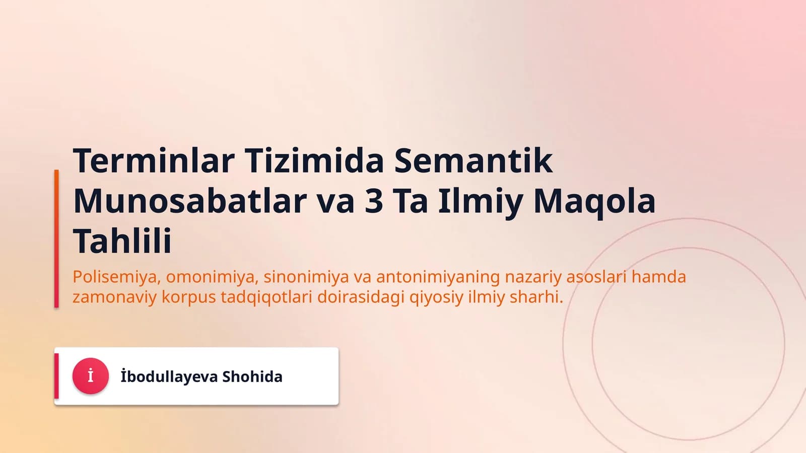 Terminlar tizimidagi polisemiya Terminologiyada omonimiya. Terminologiyada sinonimiya. Terminologiyada antonimiya. Mavzulari bo'yicha 3-ta ilmiy maqola chuqur tahlili