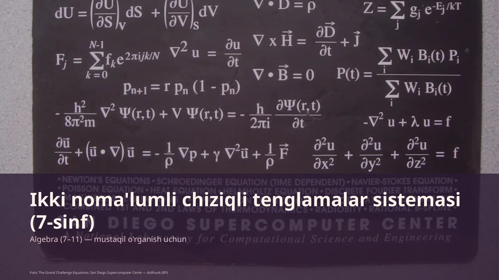 Ikki noma'lumli chiziqli tenglamalar sistemasi (7-sinf)