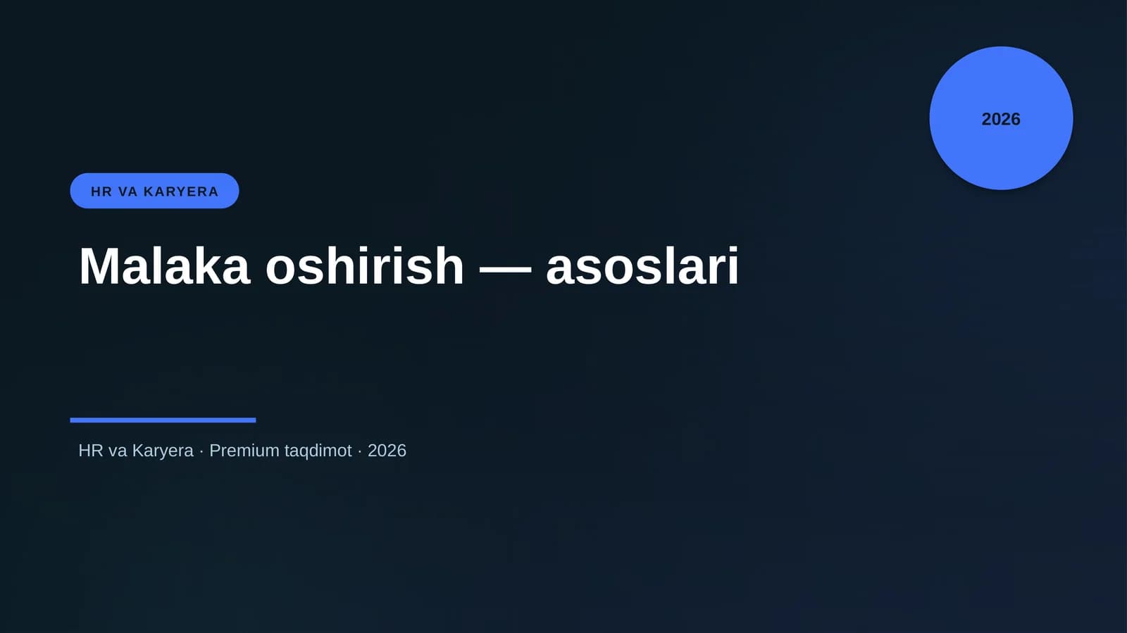 Malaka oshirish — asoslari