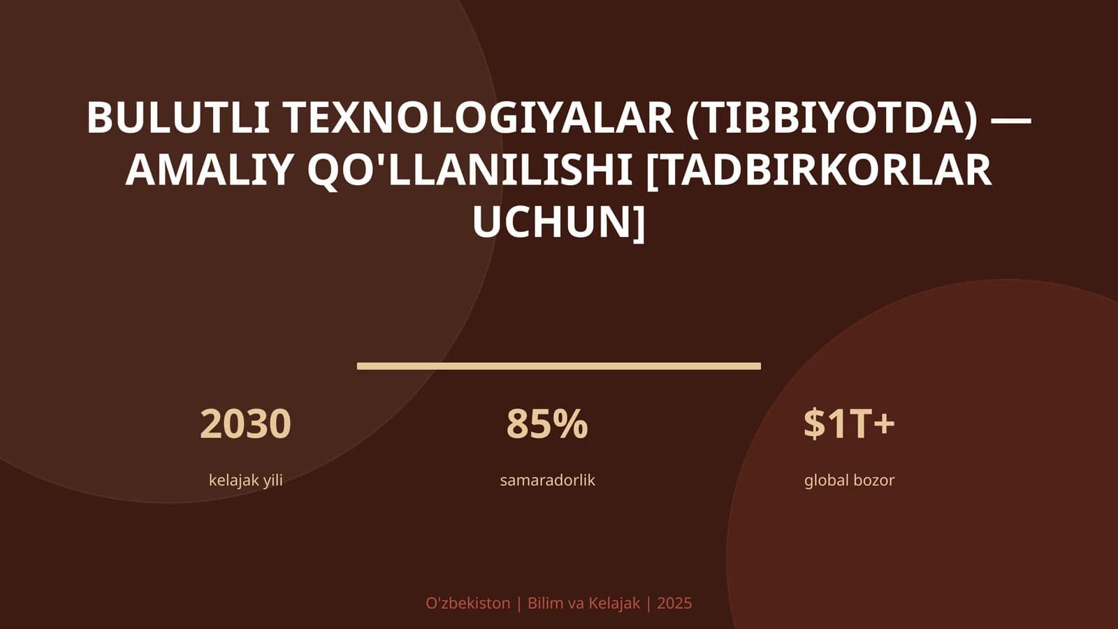Bulutli texnologiyalar (tibbiyotda) - amaliy qo'llanilishi [tadbirkorlar uchun]