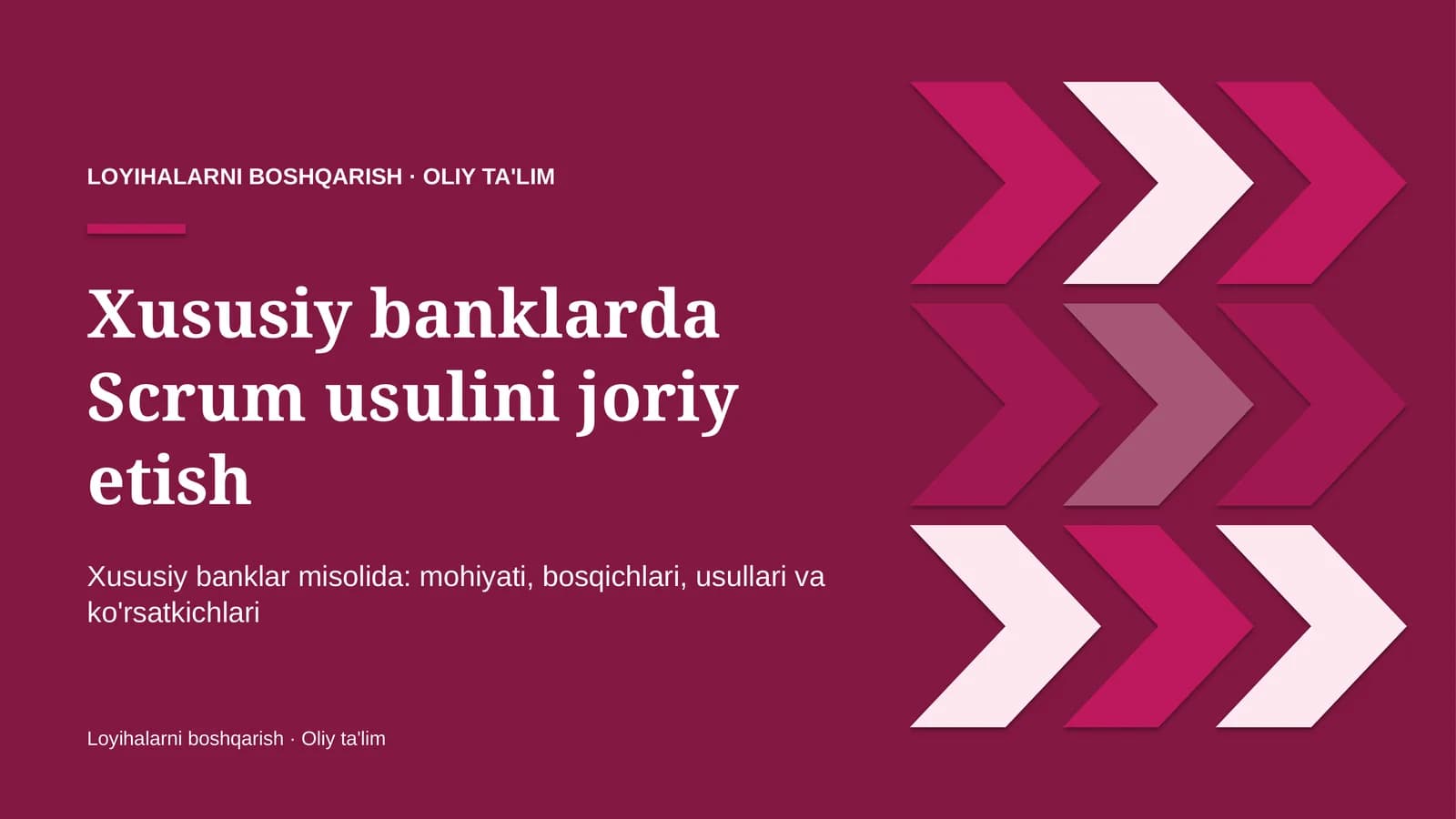 xususiy banklarda scrum usulini joriy etish 3633