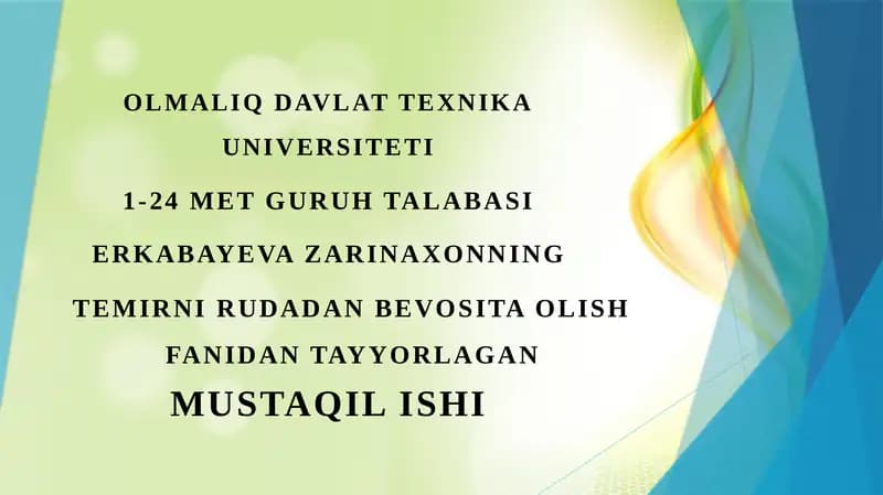 Choʻyan va shlak darajasidagi difulikatsiya reaksiya dinamikasi
