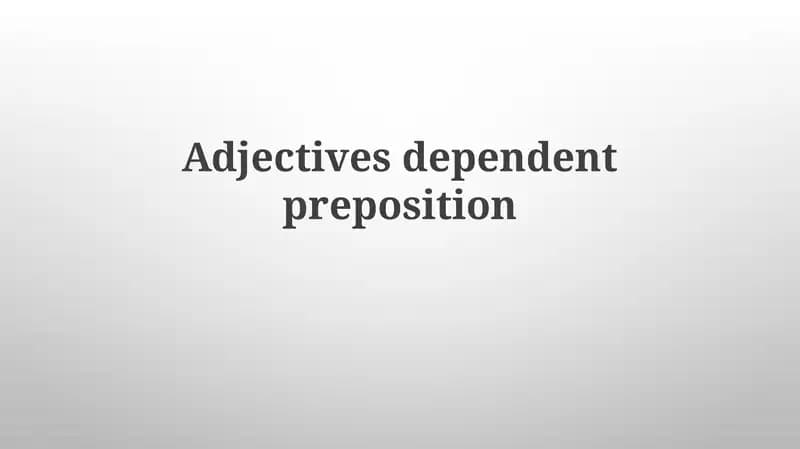 Adjectival Prepositional Phrases