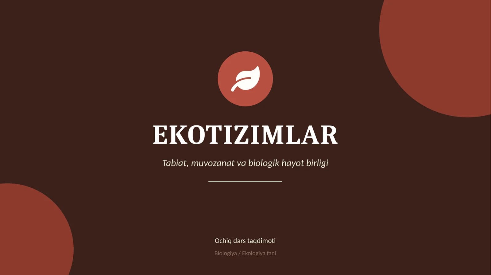 EKOTIZIMLAR