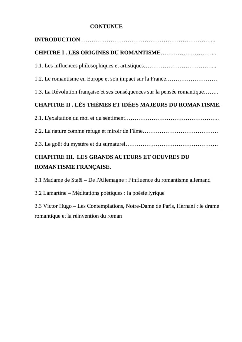 LES ORIGINES DU ROMANTISME