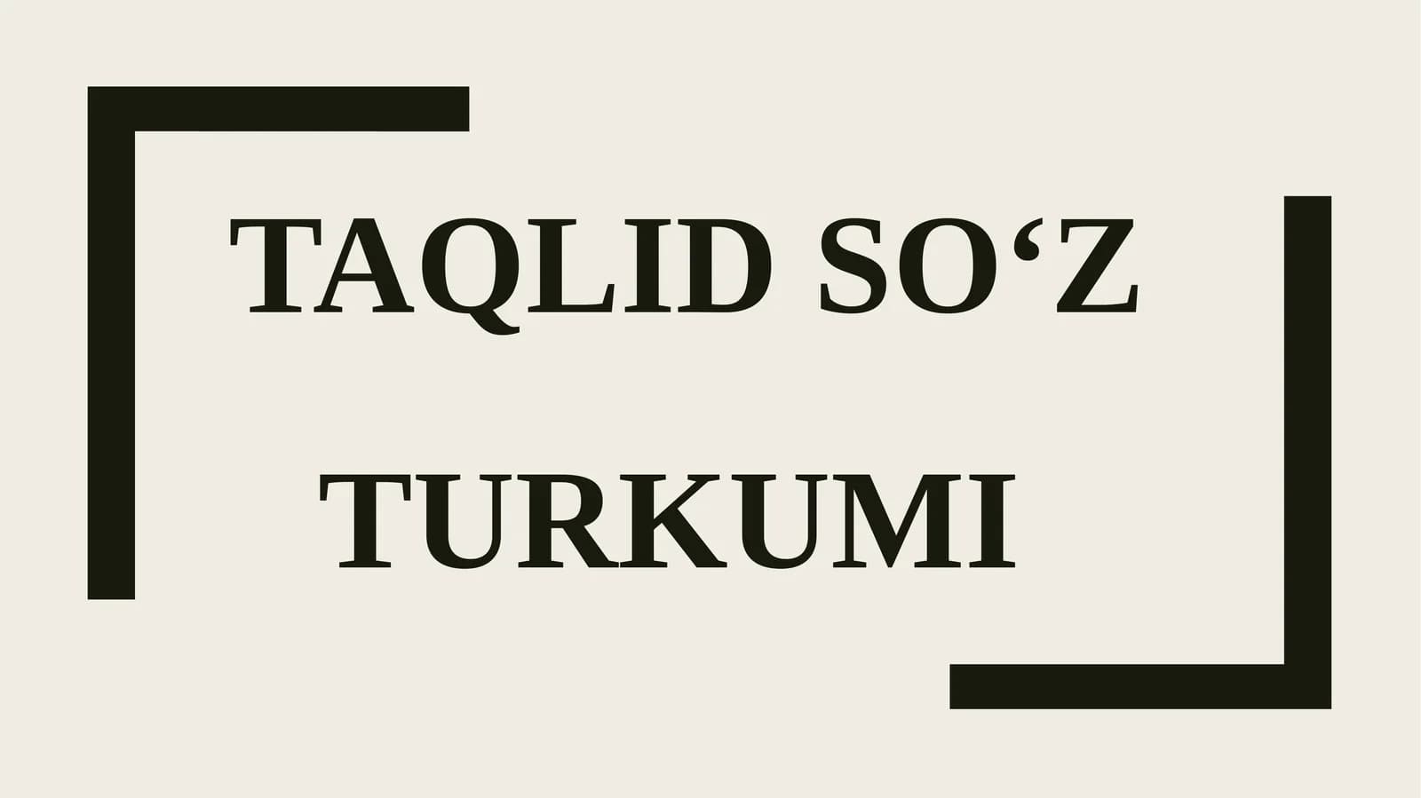 Taqlid so‘z turkumi