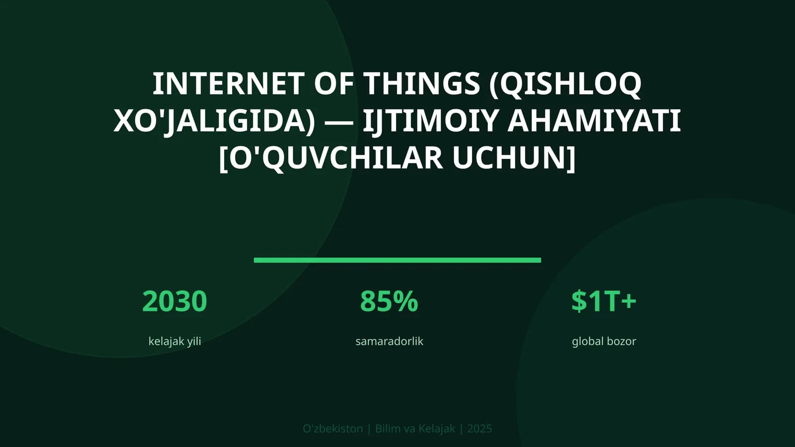 INTERNET OF THINGS (QISHLOQ XO'JALIGIDA) — IJTIMOIY AHAMIYATI [O'QUVCHILAR UCHUN]