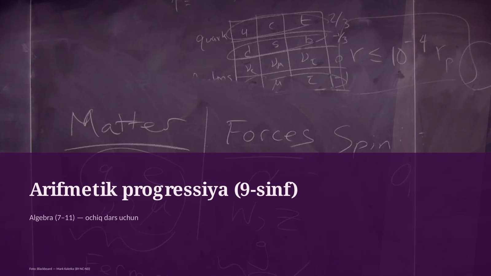 Arifmetik progressiya (9-sinf)