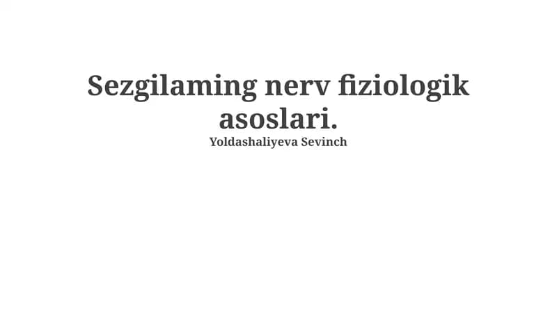 Sezgilaming nerv fiziologik asoslari