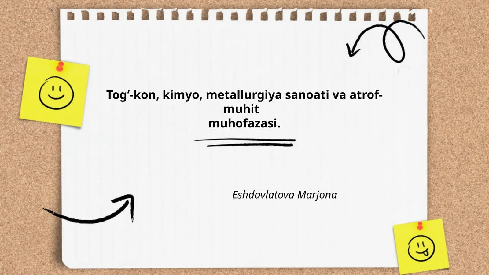 Tog‘-kon, kimyo, metallurgiya sanoati va atrof-muhit muhofazasi
