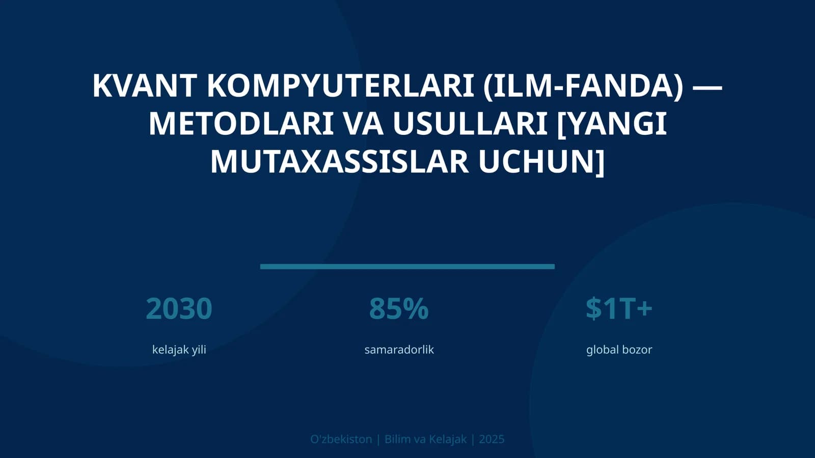 Kvant kompyuterlari (ilm-fanda) — metodlari va usullari [yangi mutaxassislar uchun]