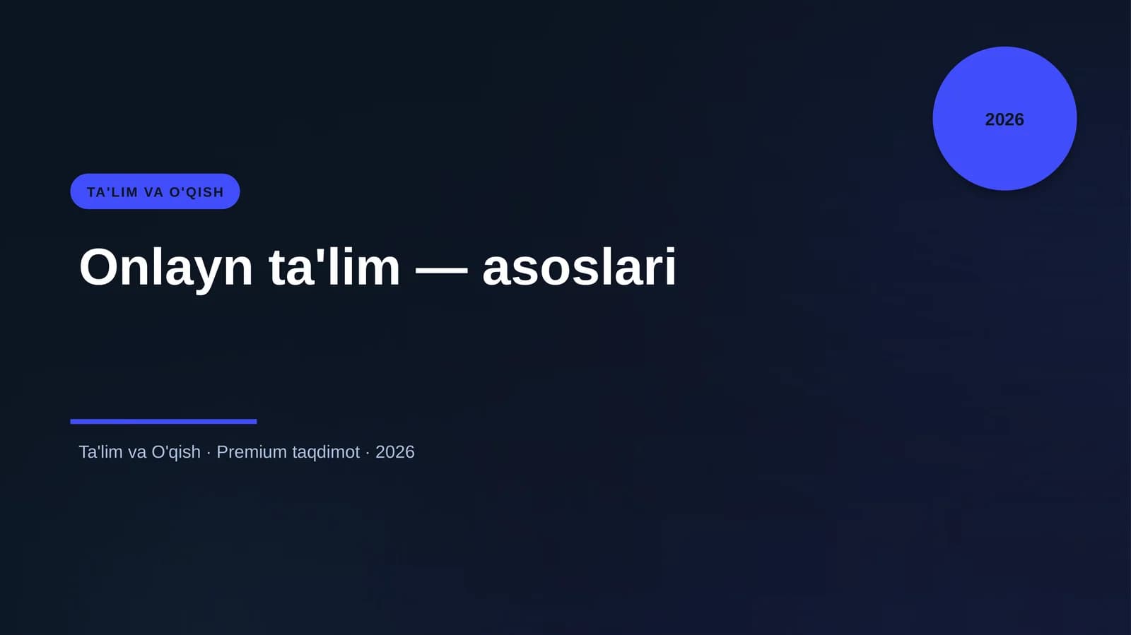 Onlayn ta'lim — asoslari
