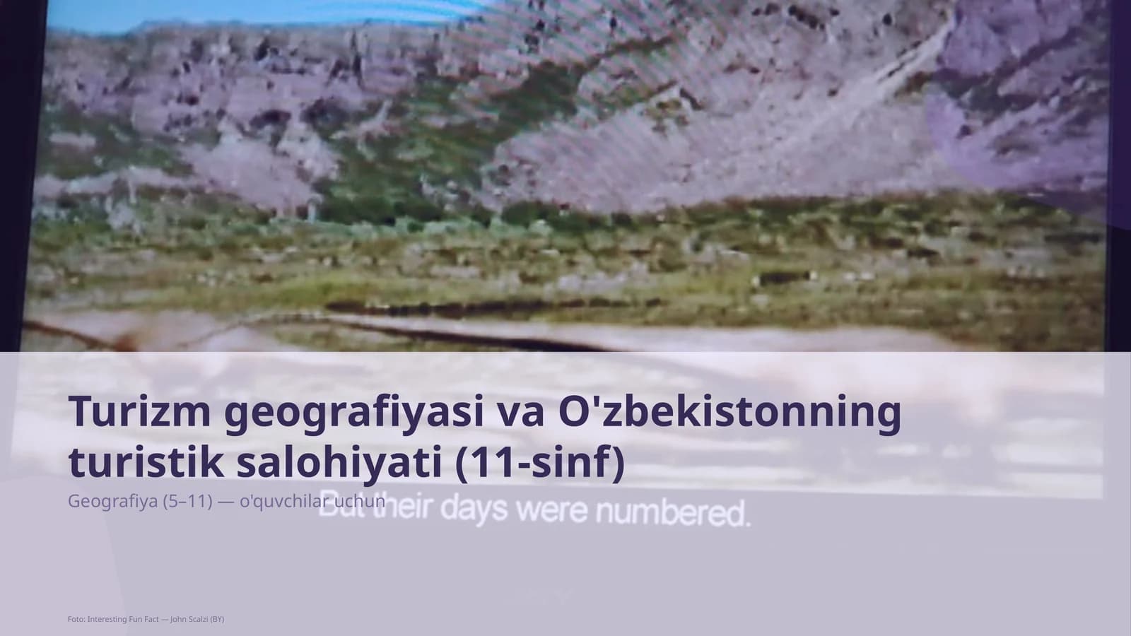 Turizm geografiyasi va O'zbekistonning turistik salohiyati (11-sinf)