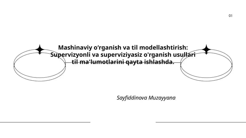 Mashinaviy oʻrganish va til modellashtirish