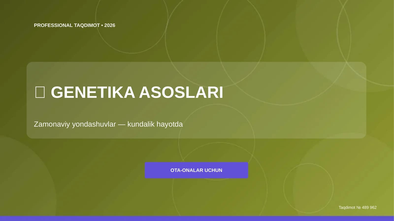 GENETIKA ASOSLARI