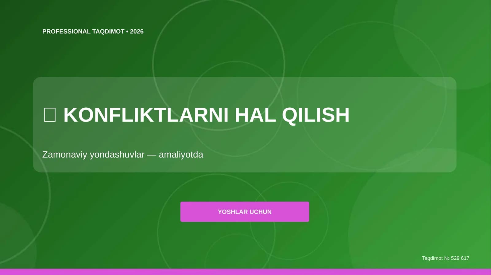 Konfliktlarni hal qilish: zamonaviy yondashuvlar (amaliyotda) [yoshlar uchun]