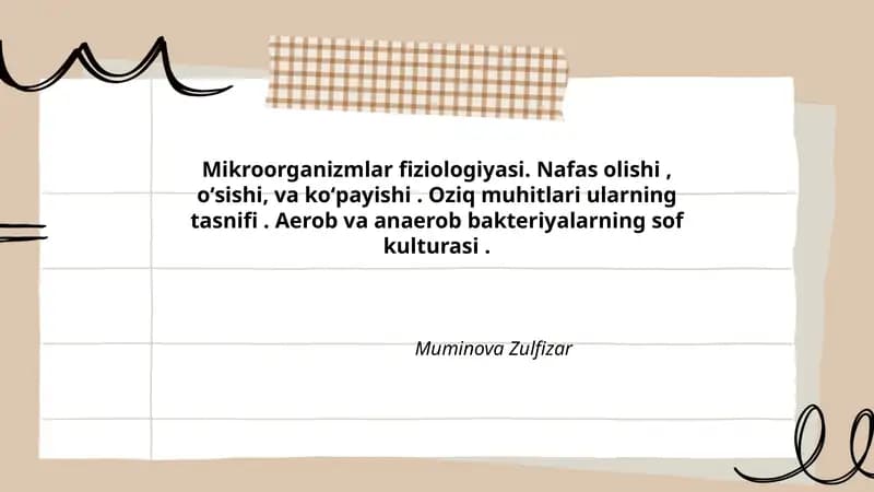 Mikroorganizmlar fiziologiyasi