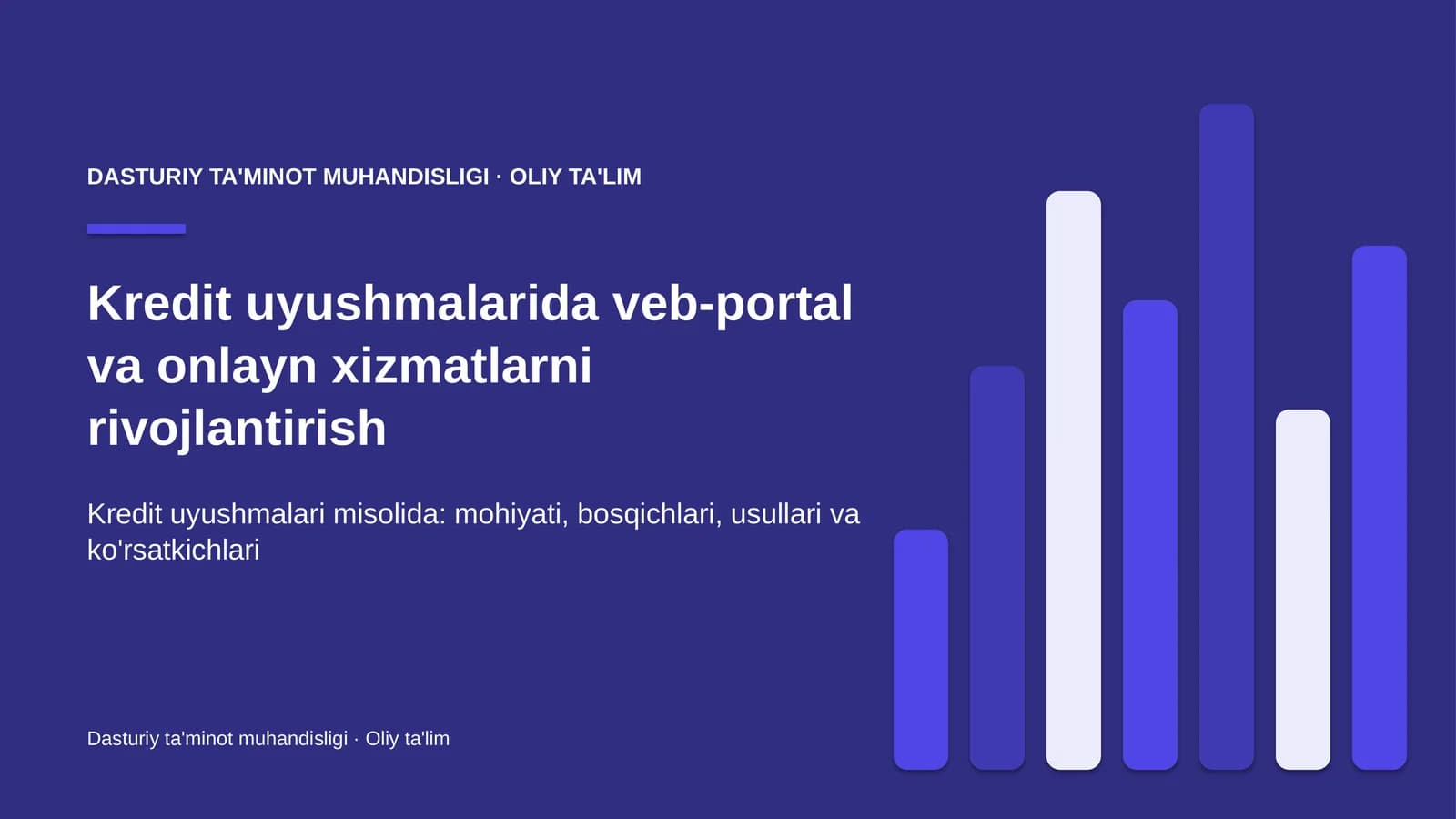 Kredit uyushmalarida veb-portal va onlayn xizmatlarni rivojlantirish
