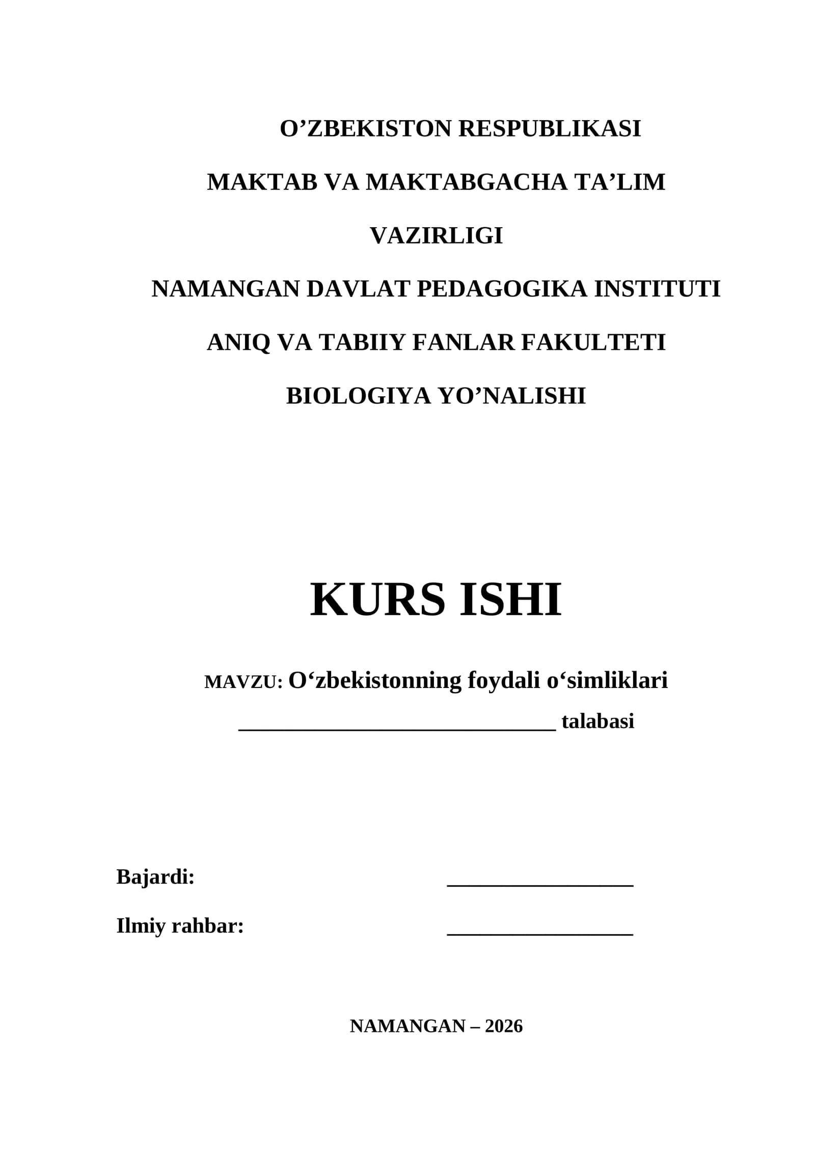 Oʻzbekistonning foydali oʻsimliklari