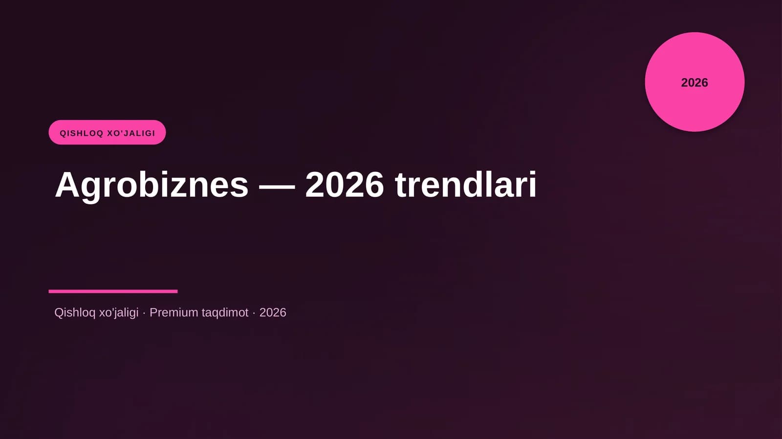 Agrobiznes — 2026 trendlari