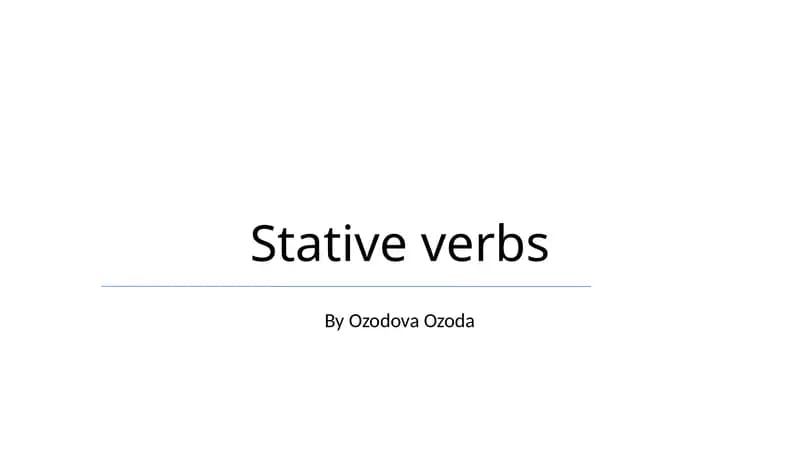 Stative verbs
