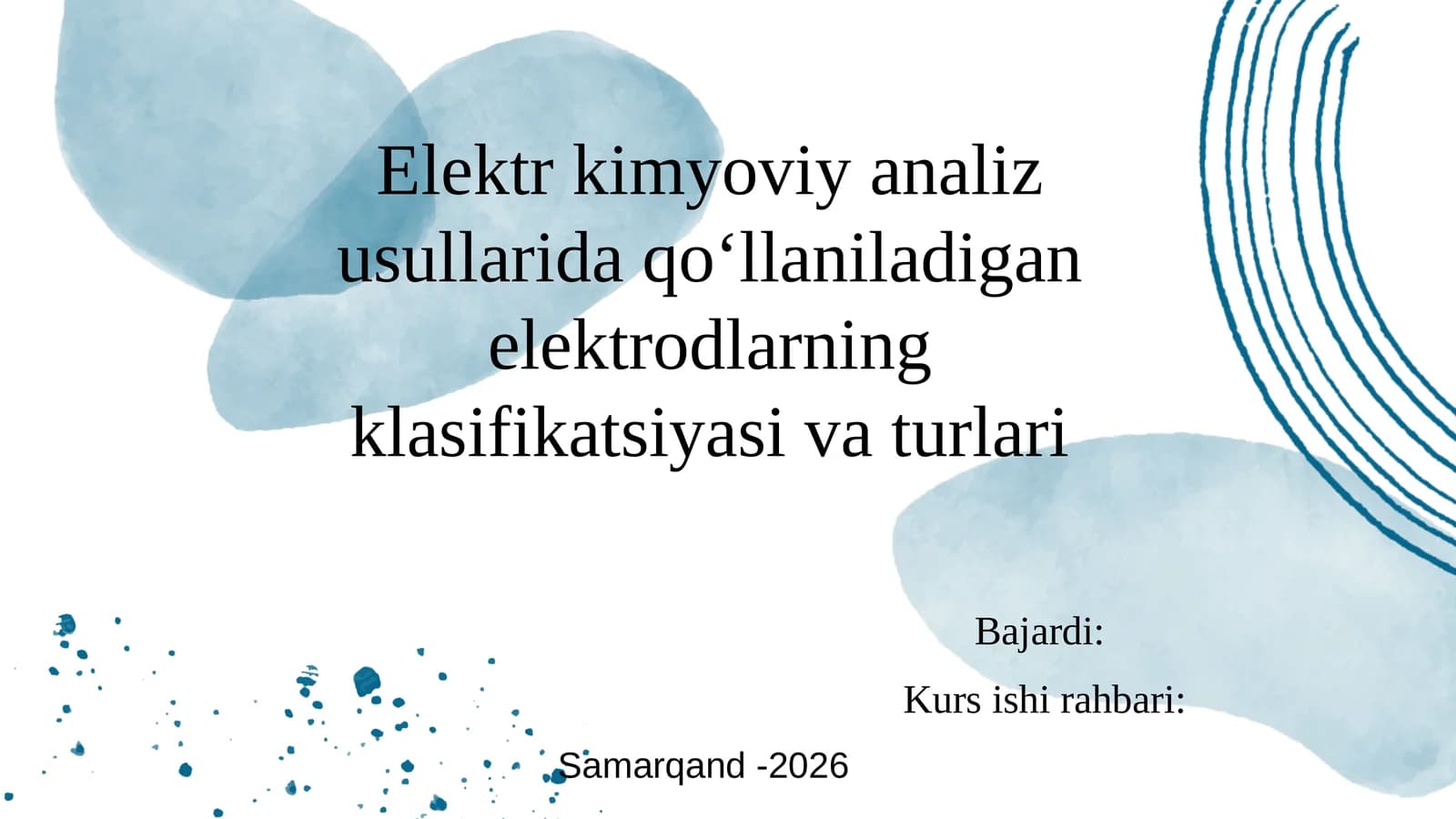 Elektrodlarning klassifikatsiyasi va turlari
