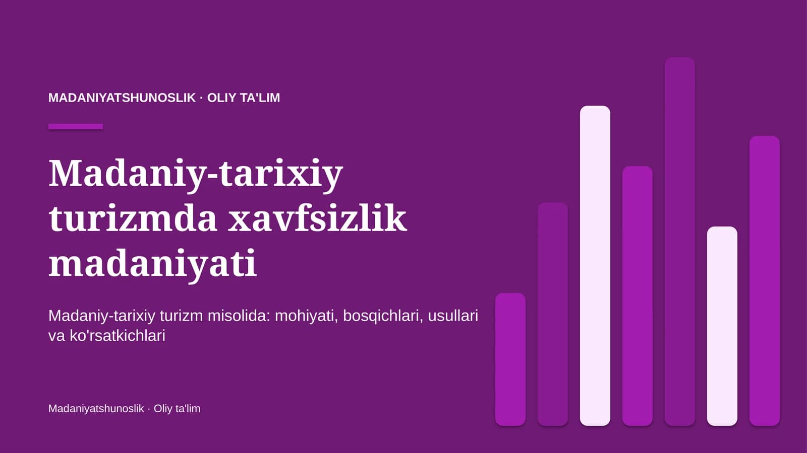 Madaniy-tarixiy turizmda xavfsizlik madaniyati