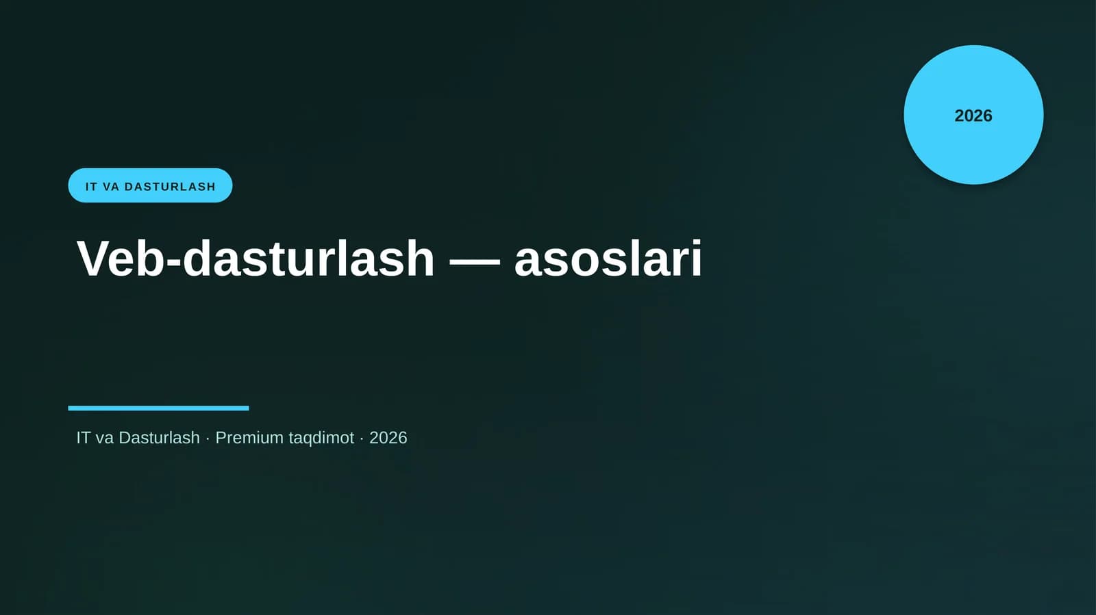 Veb-dasturlash — asoslari