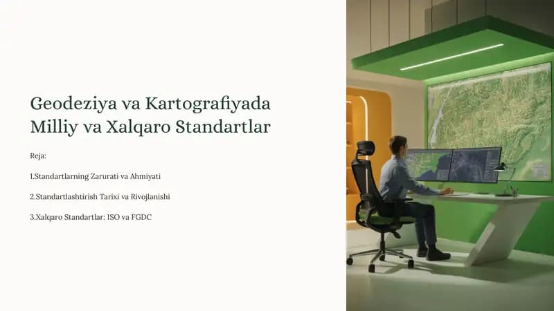 Geodeziya va Kartografiyada Milliy va Xalqaro Standartlar