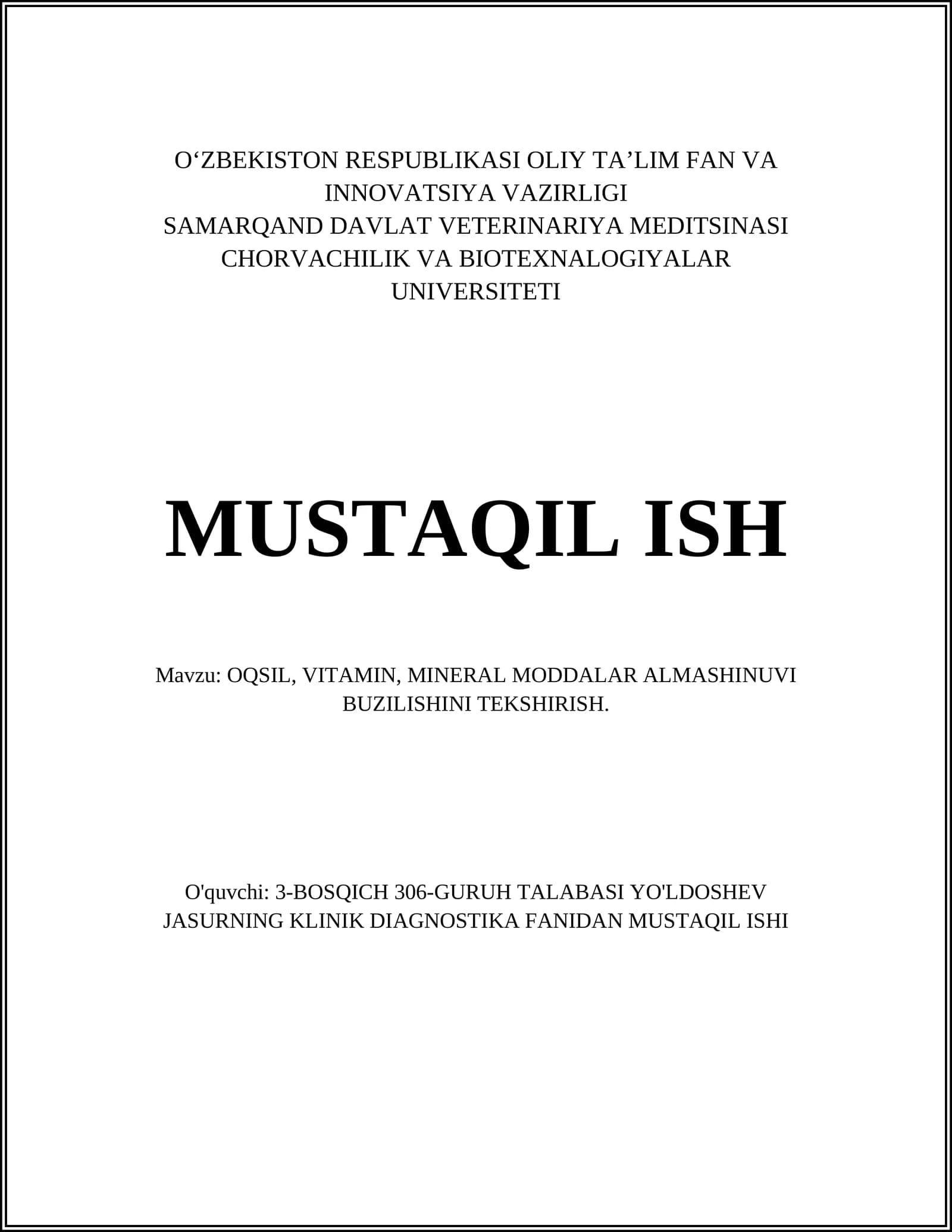 Oqsil muvozanatini buzilishi tekshiruvi