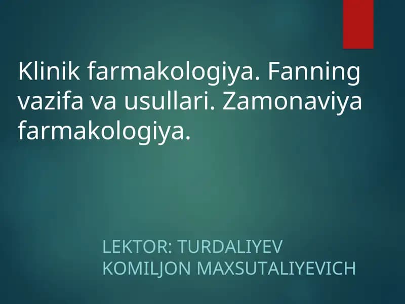Klinik farmakologiya