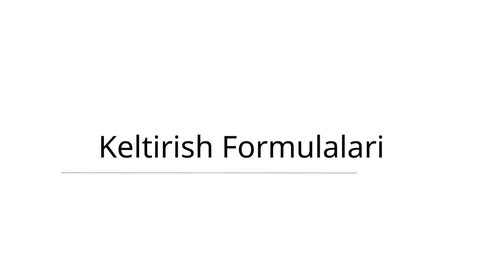 Keltirish Formulalari